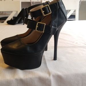 Black platform heels